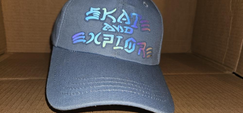 Skate and Explore - blue baseball cap
